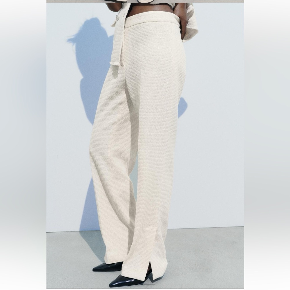 ZARA SS24 METALLIC THREAD TEXTURED PANTS 2529/122 018/002 - Picture 9 of 13